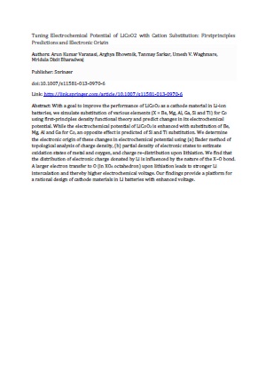 Tuning electrochemical potential of LiCoO2 with cation substitution: first principles predictions and electronic origin