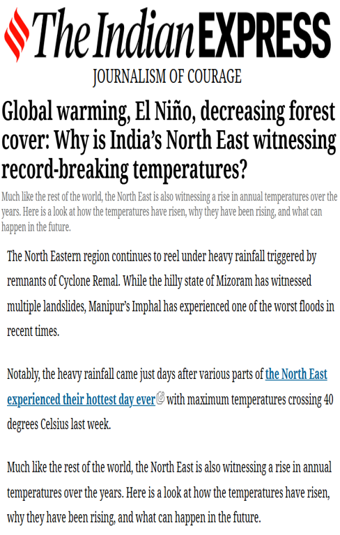 CSTEP’ study on district-level changes in climate mentioned in an article in The New Indian Express