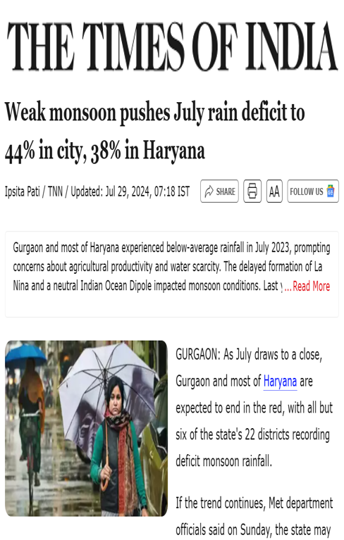 Anushiya J quoted on the impacts of the Indian Ocean Dipole on July rainfall