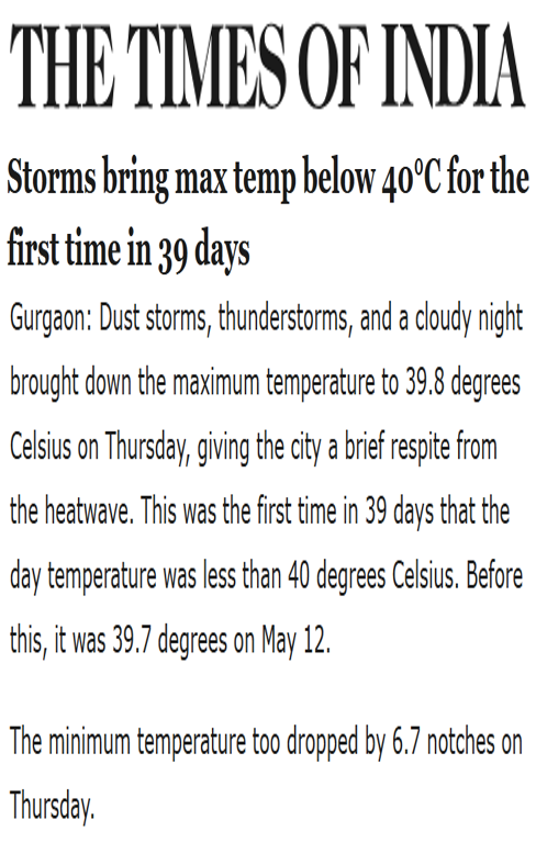 Anushiya J quoted on the factors behind Delhi’s sustained heatwaves in an article in The Times of India